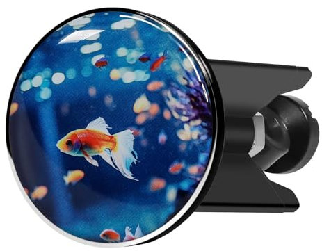 Universal Abflussstopfen 40mm, Waschbeckenstöpsel aus Messing universal mit Gummi für Waschbecken im Bad und Bidets, Excenterstopfen - Abflussstopfen Höhenverstellbar, Rostfrei & Dicht, Goldfisch