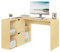 eSituro Schreibtisch L Form, Eckschreibtisch 120 cm mit Regal, Computertisch Bürotisch mit Stauraum, PC Tisch für Büro Arbeitszimmer Homeoffice, Eiche, 120x100x75 cm