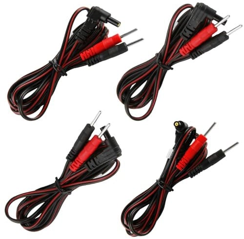 Lead Wires for TENS Machines 4Pack Electrotherapy Accessories with 2mm Pin Connectors Premium Electrode Cables Compatible with TENS Electronic Therapy Machines 47 Inches Length