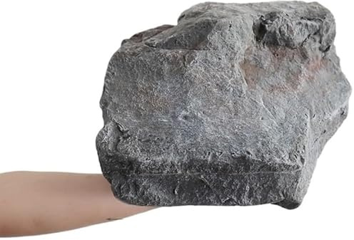 Rocks Paysagistes Fausses Rochers Roches Artificielles de Mousse PU Faux Paysage Réalistes avec Texture Naturelle, Décoration de Jardin Légère pour Extérieur, Pelouse et Cour Gray, 36x32x24cm