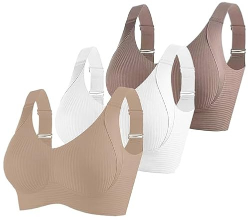 3er Pack Damen Push Up BH ohne Bügel Sexy und Bequem mit Starkem Halt für Große Brüste Verstellbarer Bra Set in Klassischem Design