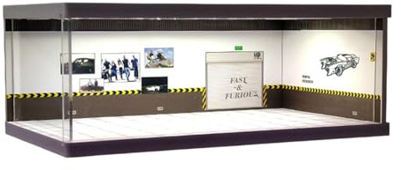 Fxzqgnh Modellauto Vitrine Im Maßstab 1:64 mit Beleuchteter Rückwand, Diorama für