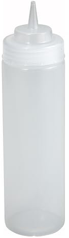 Winco 6-Piece Wide Mouth Squeeze Bottles, 16 Ounce, Clear