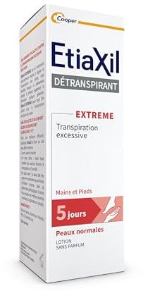 ETIAXIL - Déodorant Détranspirant - Traitement Transpiration Excessive - Pieds et Mains - EXTREME Peaux Normales - Efficacité 5 jours - 100 ml