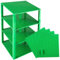 Premium Green Stackable Base Plates - 4 Pack 10 x 10 Baseplate Bundle with 60 Green Bonus Building Bricks (LEGO Compatible) - Tower Construction