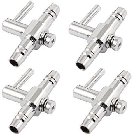 sourcing map Aquarium Air Flow Control Lever Pump Double Way Valve, 4 Pieces