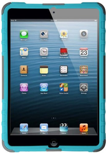 Armor-X CX-A31-GY_BL ArmorCase-X Schutzhülle mit Aufstellung und Befestigungsvorrichtung für Apple iPad Mini charcoal grau/jade blau