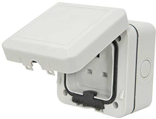 electrosmart Outdoor/External Single Gang 13 Amp Electrical Wall Socket - IP66 Weatherproof Rated