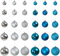 Julido Weihnachtskugeln Kunststoff 130 Stück, Christbaumkugeln Aqua Blau und Silber, Weihnachtsbaum Deko glänzend, glitzernd und matt