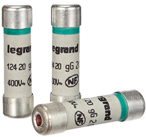 LEGRAND | 3 Cartouches Fusibles Avec Voyant, Fusible Cylindrique 20A, Lot De 3 Cartouches Normalisées, Avec Témoin De Fusion Pour Surcharge Et Court-Circuit