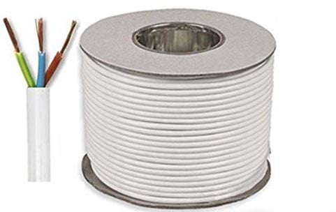50 Meter Reel/ Drum White 2.5mm 24 Amp 3093Y 3 Core Heat Resistant Flexible Cable