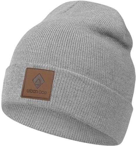 urban ace | Beanie, Mütze, Haube | Weich Bequem Warm Stretch Atmungsaktiv | Damen Herren | Frühling Herbst Winter | hochwertig doppellagig (Grey)