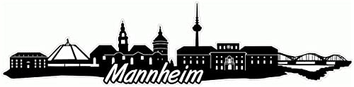 Samunshi® Mannheim Skyline Aufkleber Sticker Autoaufkleber City Gedruckt - 20x4,8cm schwarz
