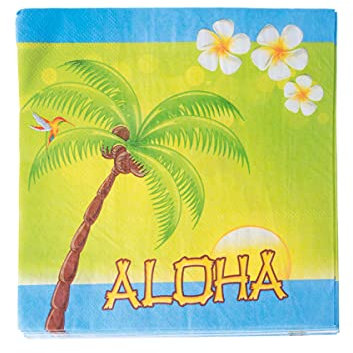 Generique - Aloha Papierservietten Hawaii-Mottoparty 20 Stück bunt 33x33cm - Bunt