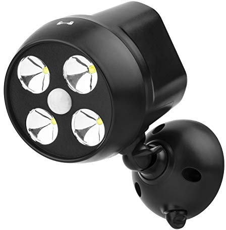 NICREW Battery Powered Outdoor LED Security Light 1 Pack, PIR Motion Sensor Spotlight, Weatherproof Outdoor Wall Light for Gardon Walkways, 600 Lumen