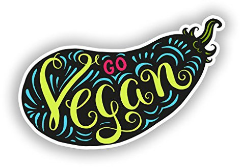 DestinationVinyl #10684 Go Vegan Vinyl-Aufkleber für Reisegepäck, 10 cm, 100 mm, 2 Stück