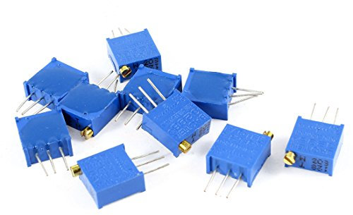 sourcing map 10stk. 20K Ohm 3296W 3 3296W-203 Stifte Trim Pot Trimmer Potentiometer DE de