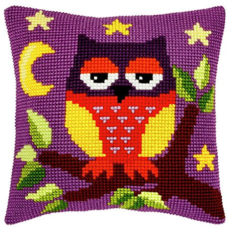 Orchidea Cross Stitch Cushion Kit: Large: Owl