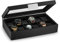 Glenor Co Uhrenbox für Herren, 12 Fächer, luxuriöses Karbonfaser-Design, großer Halter, Metallschnalle, Schwarz