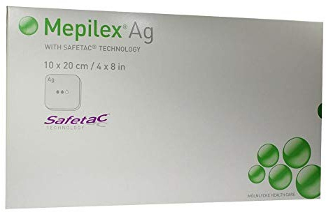 MEPILEX Ag Schaumverband 10x20 cm steril 5 St