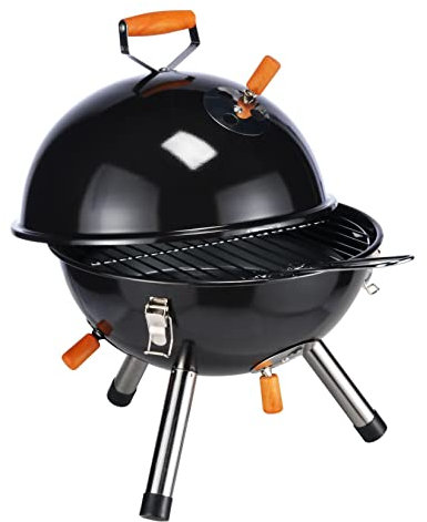 Mini Kugelgrill in schwarz - 45 cm x 32 cm - der ideale Picknick Grill