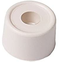 Merriway BH02254 (4 Pcs) Small Door Stop (1.1/8 inch) Diameter Floor or Wall Mounted White - Pack of 4 Pieces