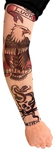 Classic - Tattoo Ärmel zum Überziehen - Armgröße: M - Kostüm-Zubehör für Halloween, Karneval & Motto-Party