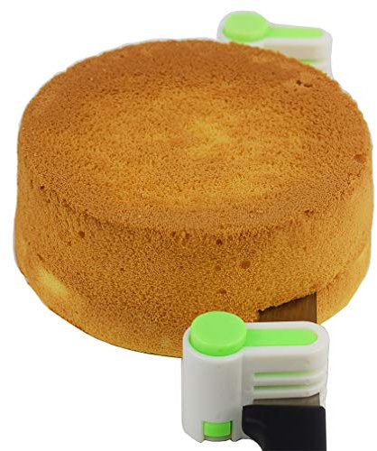 2PCS DIY Cake Slicer, Stratification Auxiliary, Bread Slice, Toast Cut, 5 Layers Leveler Slicer, Kitchen Fixator Tool (2, Green)