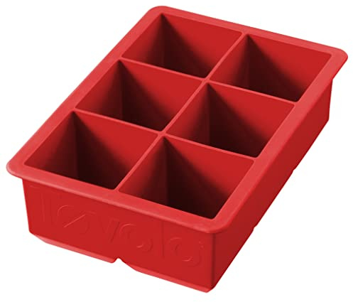 Tovolo, Large King Craft Ice Mold Freezer Tray of 2 Cubes, BPA-Free Silicone, Single, Candy Apple