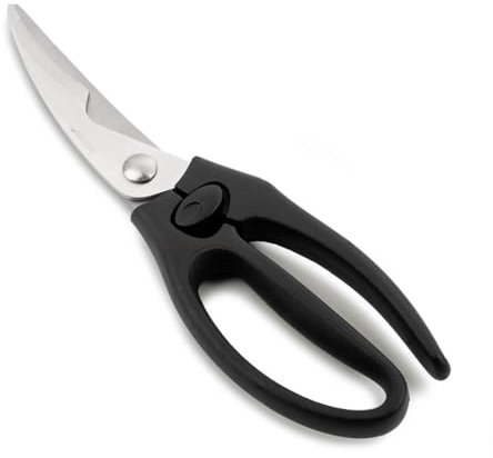 Arcos Serie Ecopro - Tijeras para pollo - Hoja de Acero Inoxidable de 240 mm - Mango de Polipropileno más Elastómero - Color Negro