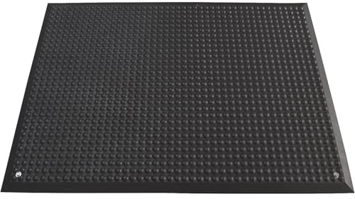 miltex 17061 Bodenmatte Yoga Ergonomie, ESD B1 Ausführung inklusive Ableitkabel, antistatisch und schwer entflammbar, 65 x 95 cm, schwarz