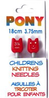 Pony Children's Metal Knitting Pins 18cm long - 3.75mm x 5 Packs