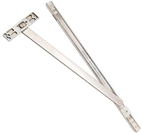 2 x 335mm Passivated Steel Restrictor Door Stay with Adjustable Friction pad - Holds Open at 90°