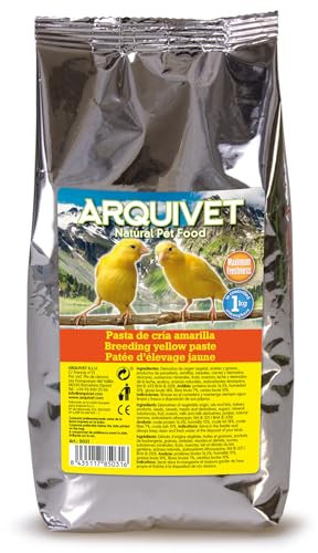 ARQUIVET Pâte d'élevage jaune - 1 kg - Taste neutre - Alimentation des oiseaux - Aliments pour tous les types d'oiseaux et en particulier le plumage jaune
