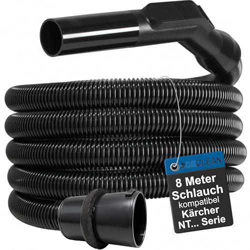 Saugschlauch 8m Ersatzschlauch kompatibel mit Kärcher NT 555 NT 601 NT 611 | DeClean Saugschlauch - passend für Kärcher NT 602 NT 700 NT 702 NT 802 NT 993, 8 Meter Länge, robustes Zubehör
