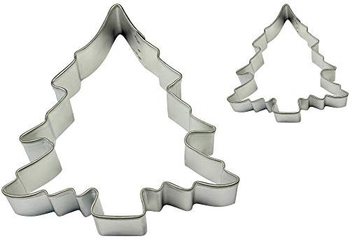 PME Christmas Tree Cookie and Cake Cutters, Small and Large Sizes, Set of 2, Silver