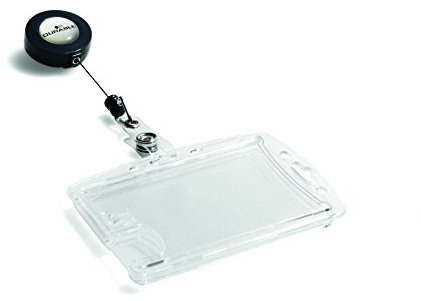 Durable Doppelbox mit Jojo für 2 Betriebs-/Sicherheitsausweise, 10 Stück, transparent, 822419