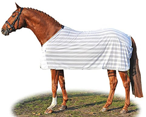 HKM Fliegendecke -Standard- | Atmungsaktive Insektenschutz-Decke für Pferde | Atmungsaktiv & winddurchlässig | Farbe weiß | Größen 115-165 (135)