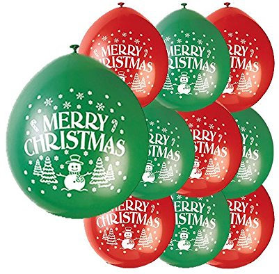 Unique Party 22,9 cm Latex-Luftballons Merry Christmas, 10 Stück