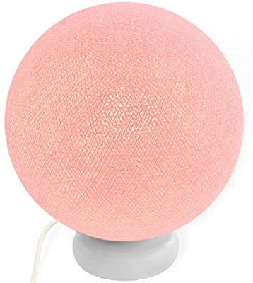 CREATIVECOTTON LED handgearbeitete Stehleuchte mit Lampenschirm aus Baumwolle (Rosa, 25 cm)