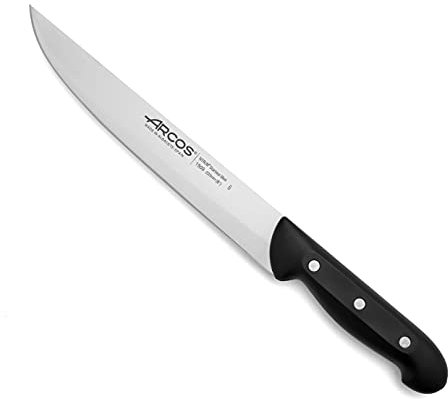 Arcos Cuchillo Cocina Maitreeries - Hoja Acero Inoxidable, Mango Polipropileno Negro - Resistente, Duradero y confiable - Tamaño, Remaches Alta Resistencia a la corrosión.