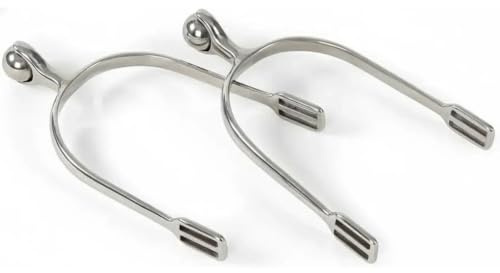 Shires Roller Ball Spurs #6267 - Stainless Steel Gentle Rolling Ball Horse Spurs - No Marking Gentleman's