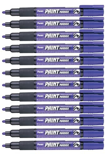Pentel MMP20-VO Permanent-Marker 2,0 mm Rundspitze Lackmarker, 12 Stück, violett