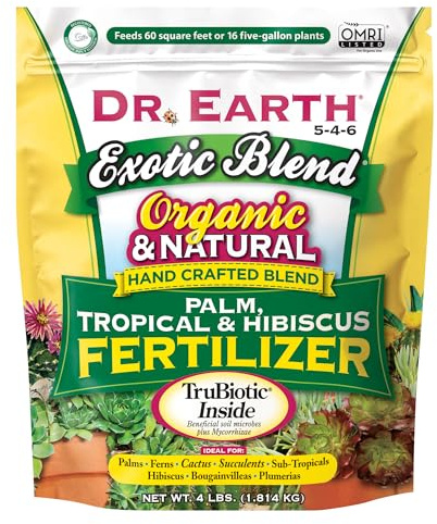 Dr. Earth Exotic Blend Organic Palm, Tropical & Hibiscus Fertilizer 4lb 5-4-6