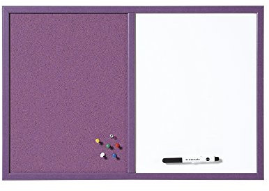 Bi-Office MX03435411 Schulkalender auf Kombitafel, 22 mm dicker MDF Rahmen lackierter Stahl/Kork, 60 x 40 cm, violett