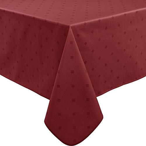 Erwin Müller abwaschbare Tischdecke, Tischwäsche Neuss im Rautendesign Burgund Größe 130x170 cm - acrylversiegeltes Gewebe für leichtes Wischen