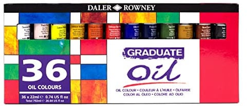 Daler Rowney GRADUATE Oil, Ölarben in Studenten-Qualität, Set mit 36 x 22 ml