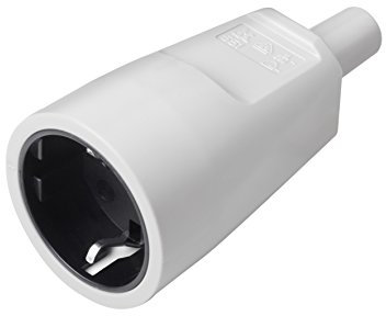 Meister Schutzkontakt-Kupplung - PVC - grau - 250 V - 16 A - Maximaler Kabelquerschnitt 1,5 mm² - IP20 Innenbereich - Zentrale Einführung / Schuko-Kupplung mit Knickschutztülle / 7422330