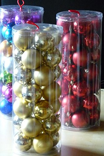 28 Weihnachtskugeln Gold glänzend matt Christbaumschmuck bis Ø 6 cm Baumschmuck Weihnachten Deko goldene Anhänger