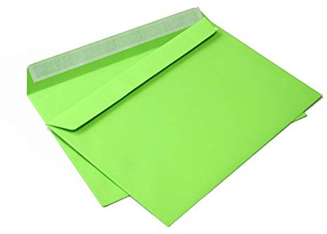 Briefumschläge DIN C4 229 x 324 mm grün 120g/m² ohne Fenster haftklebend (Artikel: 410A) (200)
